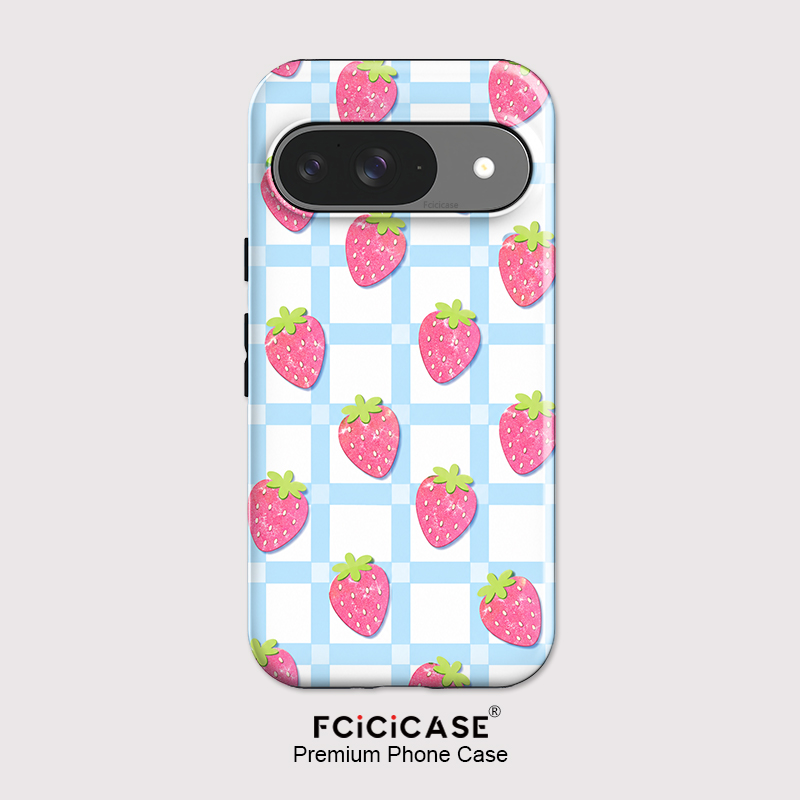 Google Pixel 9 Pro - Fcicicase Strawberry Print Phone Case For
