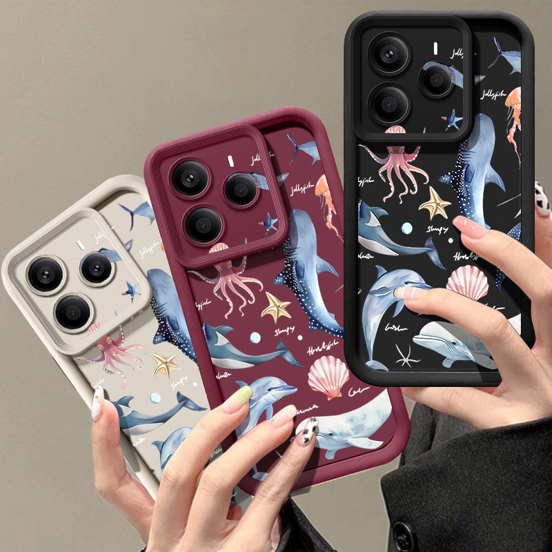 Cute Dolphin Patterned Soft Ca - đánh giá và giá Xiaomi Redmi Note 14