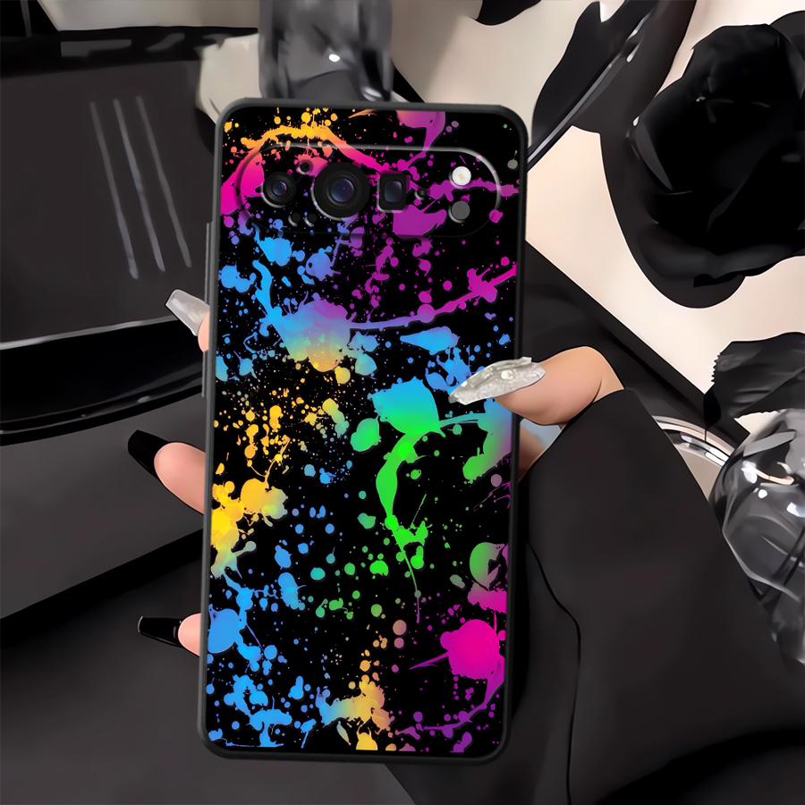 Rainbow Paint Splatters Funda  - đánh giá và giá Google Pixel 8A