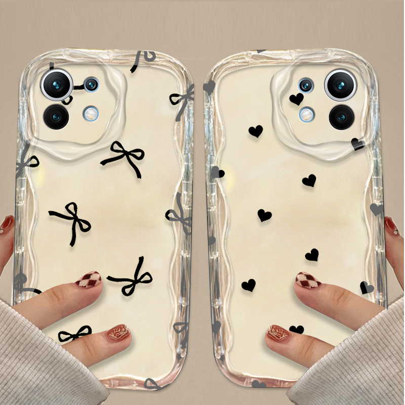 Black Bowknot love Heart Case  - đánh giá và giá Xiaomi Poco X6