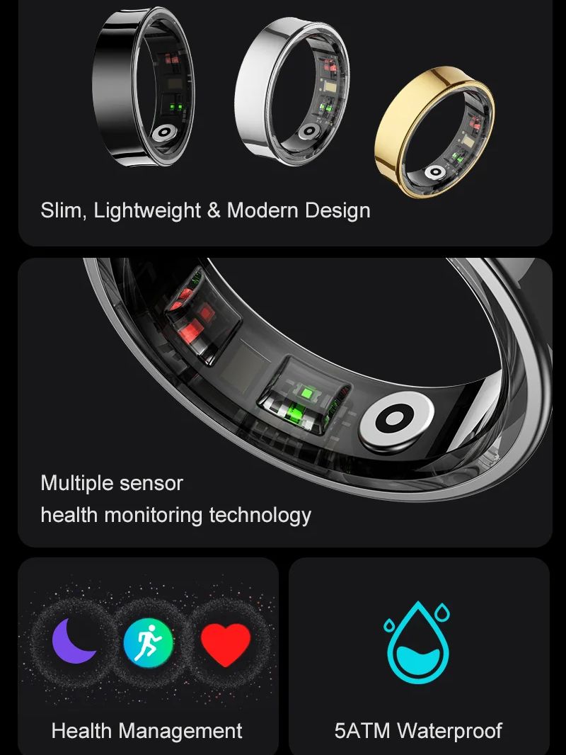 New Smart Ring R09 Health Moni - đánh giá và giá Temperature Ring Skin